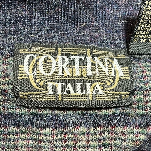 VTG Cortina Italia Sweater Mens Large Multicolor 3 Button Pullover Wool Blend - Picture 5 of 14
